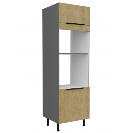 Zabudowa piekarnika i mikrofalówki 60 cm CREMA dąb cremona / antracyt 60 DPM-215 2F